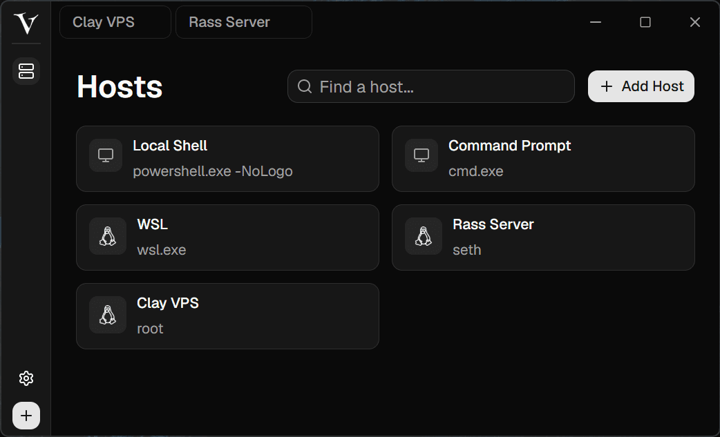 VShell host manager